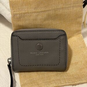Marc Jacobs Grey Empire City Mini Leather Wallet with Dusty